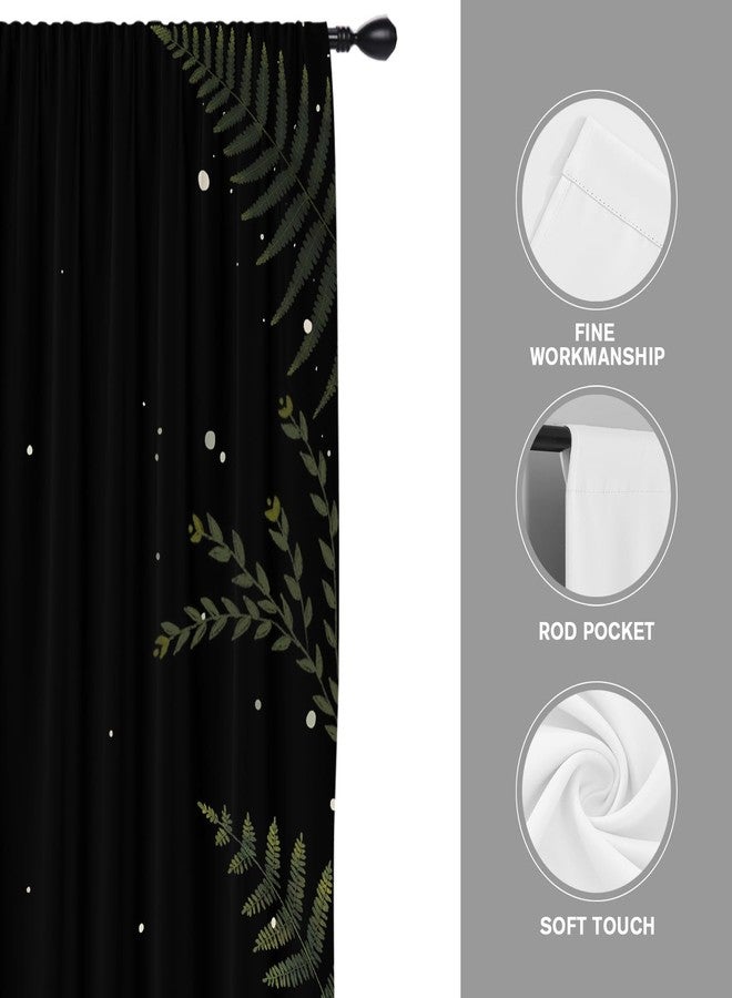 Coxila Moon Window Curtains for Bedroom 42x63 Inch Rod Pocket Gothic Goth Celestial Witchy Spooky Dark Galaxy Whimsical Trippy Cool Moody Black Fun Living Room Treatment Set of 2 Curtain Panels Drapes - Image 5